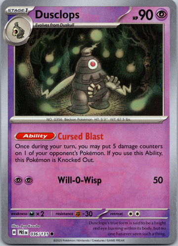 Dusclops (Poke Ball Pattern) [036/131] - (Prismatic Evolutions) Holofoil