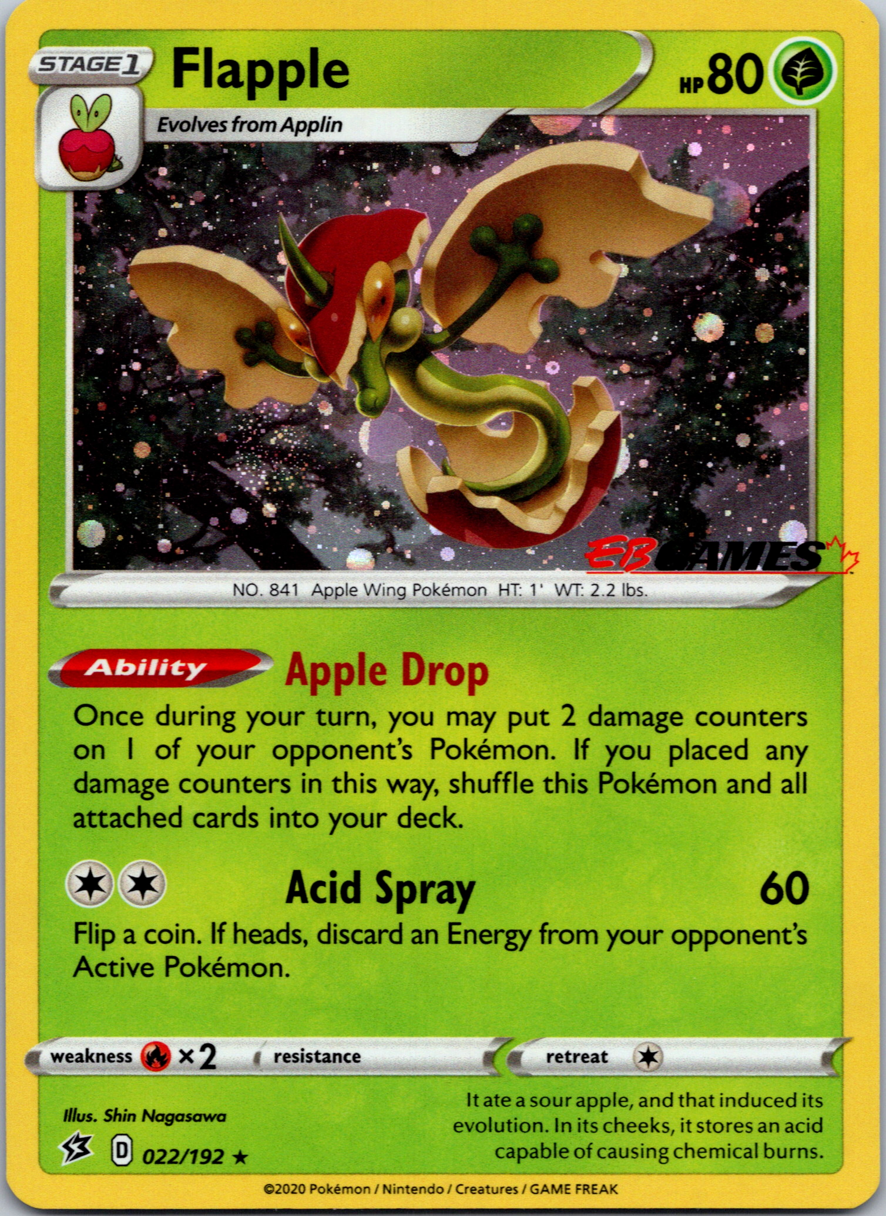 Flapple - 022/192 (EB Games Exclusive) [022/192] [Rebel Clash] Holofoil