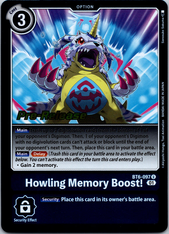 Howling Memory Boost! [BT6-097] [Double Diamond Pre-Release Cards] Foil