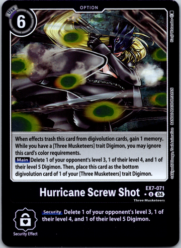 Hurricane Screw Shot (Foil) [EX7-071-U] [Digimon LIBERATOR] Foil