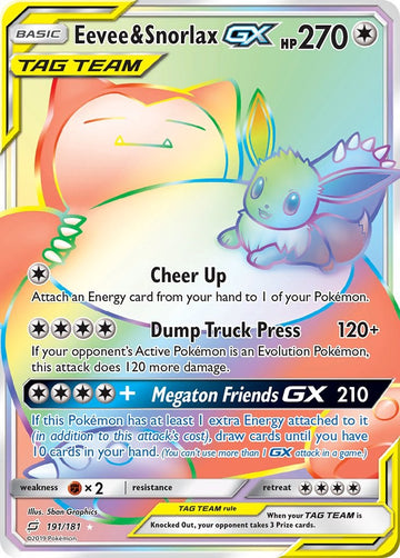 Eevee & Snorlax GX (191/181) [Sun & Moon: Team Up]