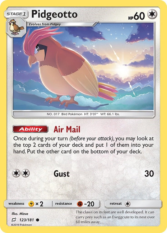 Pidgeotto [123/181] [SM - Team Up] Reverse Holofoil