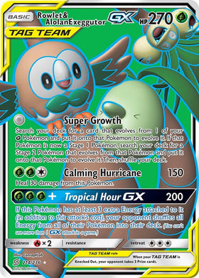 Rowlet & Alolan Exeggutor GX [214/236] [Unified Minds] Holofoil