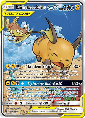 Raichu & Alolan Raichu GX [221/236] [Unified Minds] Holofoil
