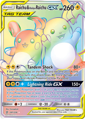 Raichu & Alolan Raichu GX [241/236] [Unified Minds] Holofoil