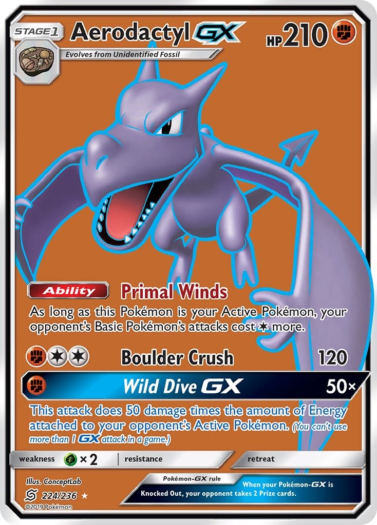 Aerodactyl GX (Full Art) [224/236] [Unified Minds] Holofoil