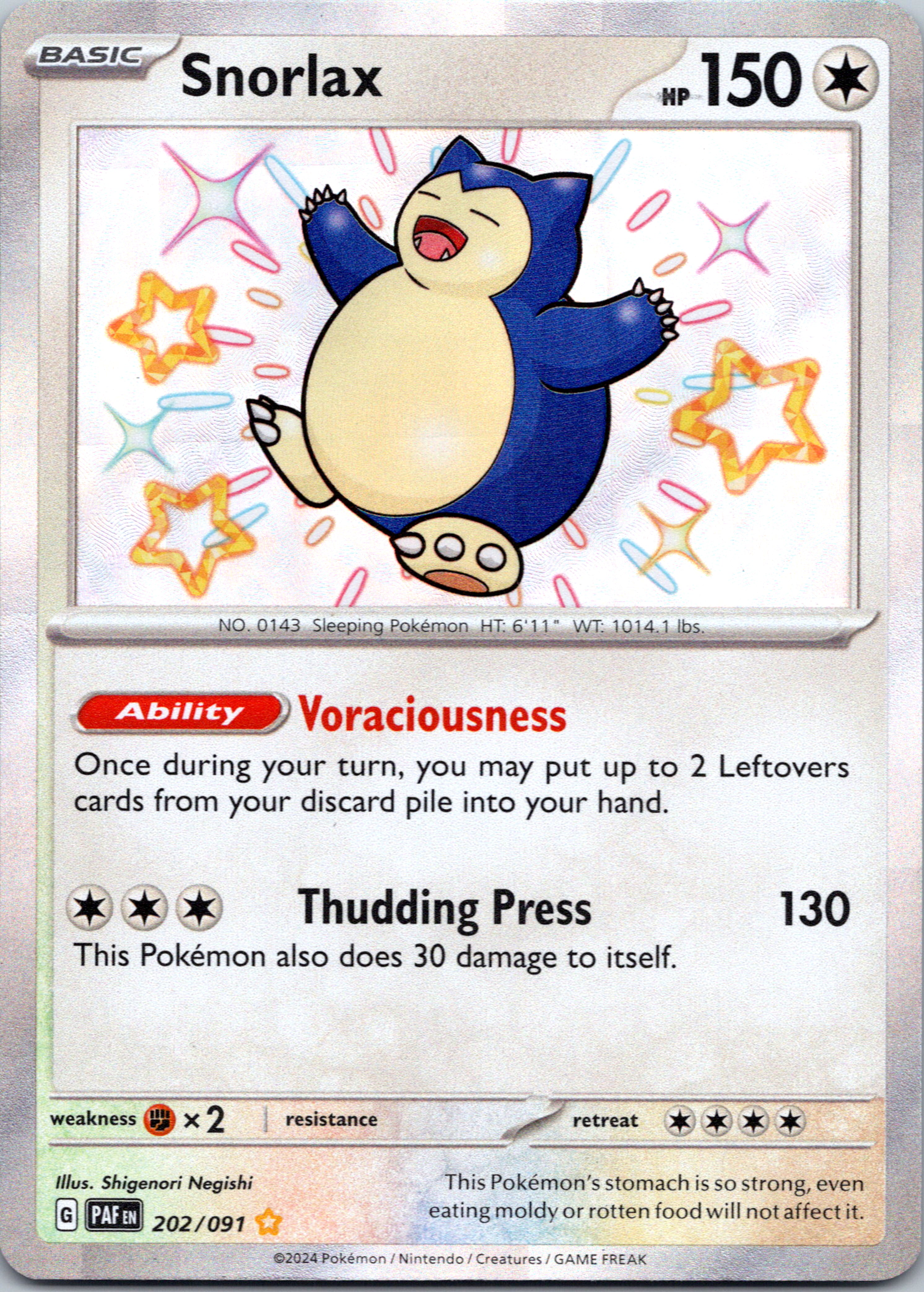 Snorlax [202/091] - (Paldean Fates) Holofoil