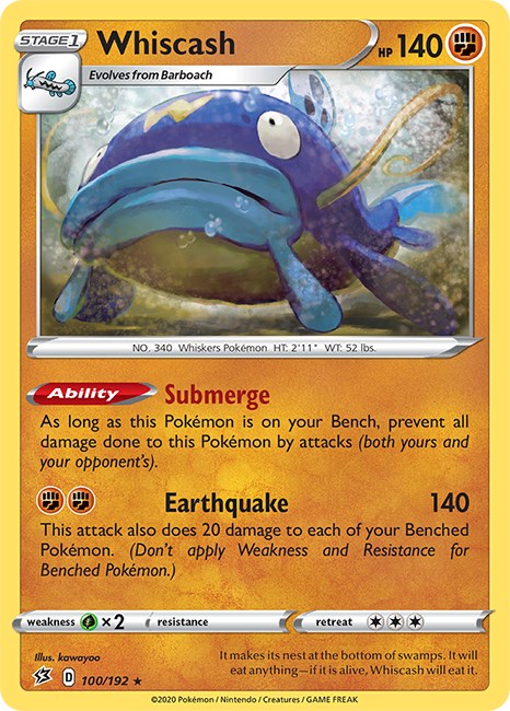 Whiscash [100/192] [Rebel Clash] Reverse Holofoil