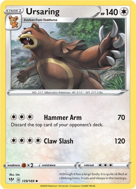 Ursaring [139/189] [Darkness Ablaze] Reverse Holofoil