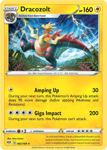 Dracozolt [065/189] [Darkness Ablaze] Reverse Holofoil