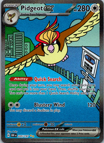 Pidgeot ex (225/197) [Scarlet & Violet: Obsidian Flames]