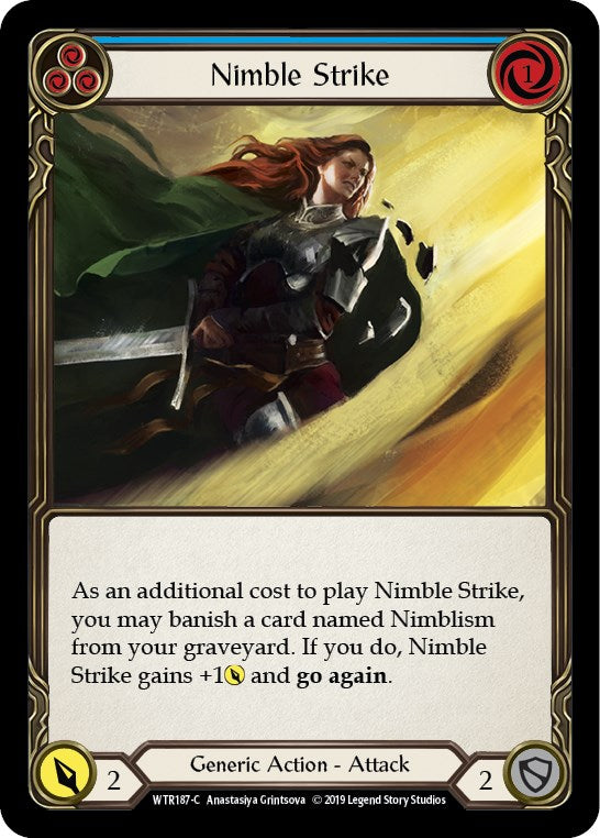 Nimble Strike (Blue) [WTR187] [Welcome to Rathe] 1st Edition Rainbow Foil