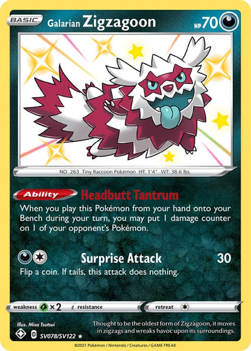 Galarian Zigzagoon [SV078/SV122] [Shining Fates: Shiny Vault] Holofoil