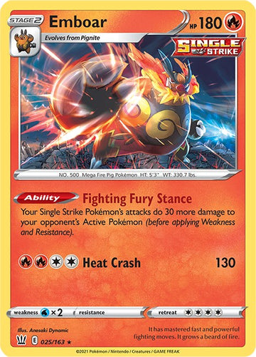 Emboar [025/163] [Battle Styles] Reverse Holofoil
