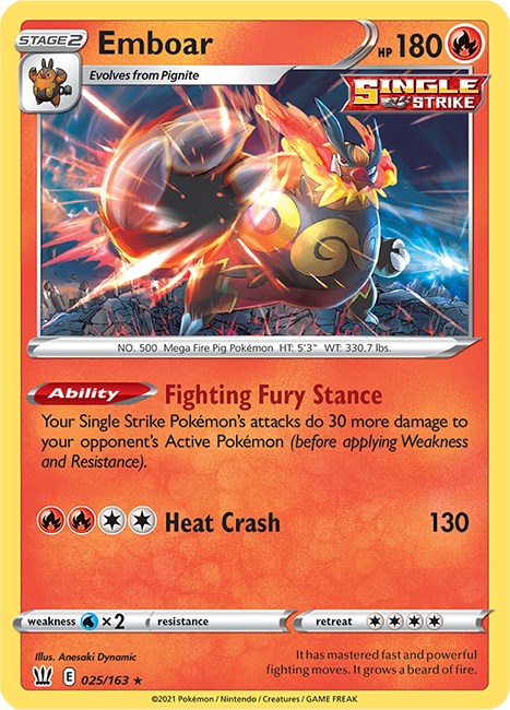 Emboar [025/163] [Battle Styles] Reverse Holofoil