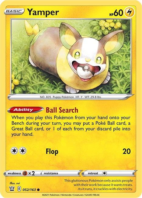 Yamper [052/163] [Battle Styles] Reverse Holofoil