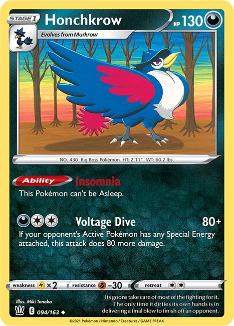 Honchkrow [094/163] [Battle Styles] Reverse Holofoil