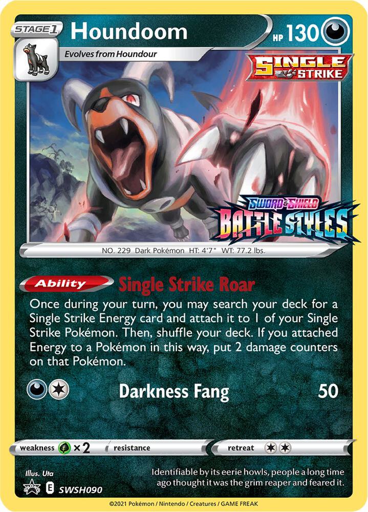 Houndoom (SWSH090) (Staff Prerelease Promo) [Sword & Shield: Black Star Promos]