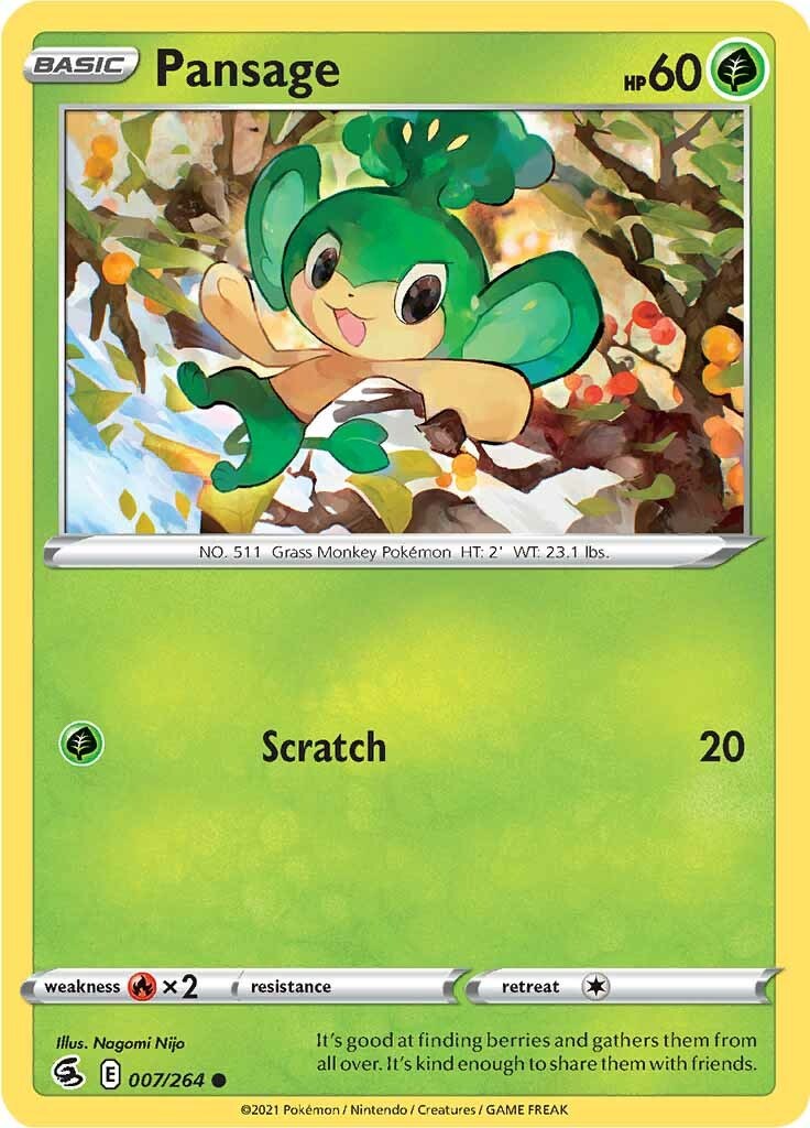 Pansage [007/264] [Fusion Strike] Reverse Holofoil