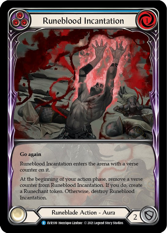 Runeblood Incantation (Blue) (Extended Art) [EVR109] [Everfest] 1st Edition Rainbow Foil