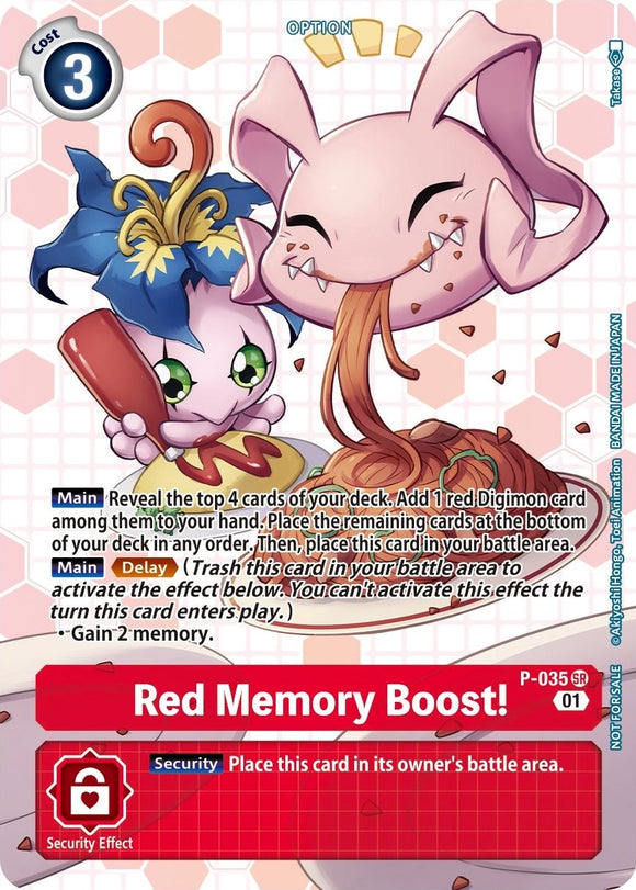 Red Memory Boost! - P-035 (Next Adventure Box Promotion Pack) [P-035 SR] [Digimon Promotion Cards] Foil