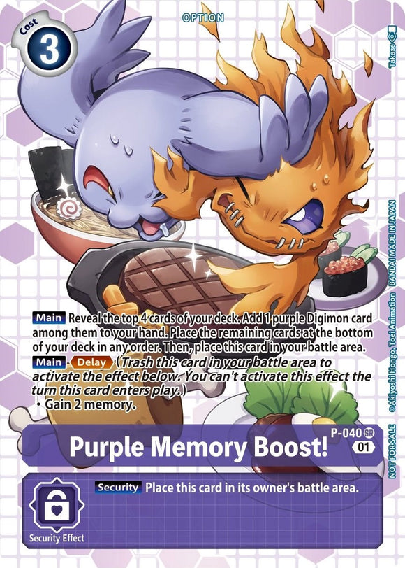 Purple Memory Boost! - P-040 (Next Adventure Box Promotion Pack) [P-040 P] [Digimon Promotion Cards] Foil