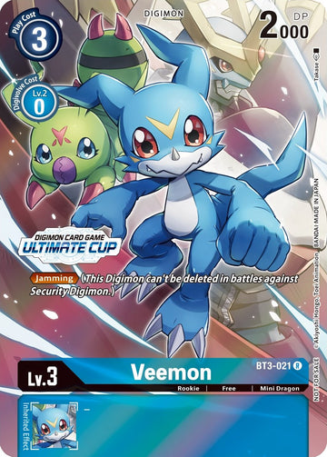 Veemon - BT3-021 (Ultimate Cup 2022) [BT3-021 R] [Release Special Booster 1.0] Foil