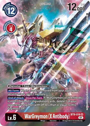 WarGreymon (X Antibody) (Alternate Art) [BT9-016 SR] [X Record] Foil