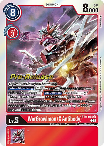 WarGrowlmon (X Antibody) [BT9-014 R] [X Record Pre-Release Cards] Foil
