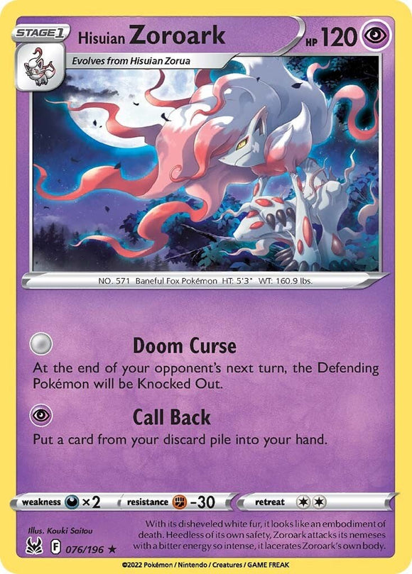 Hisuian Zoroark [076/196] [Lost Origin] Reverse Holofoil