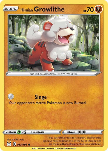 Hisuian Growlithe [083/196] [Lost Origin] Reverse Holofoil