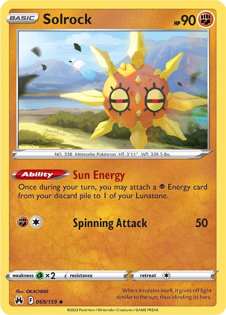 Solrock [069/159] [Crown Zenith] Reverse Holofoil