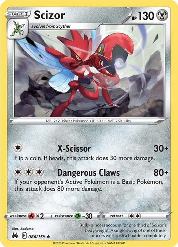 Scizor [086/159] [Crown Zenith] Reverse Holofoil