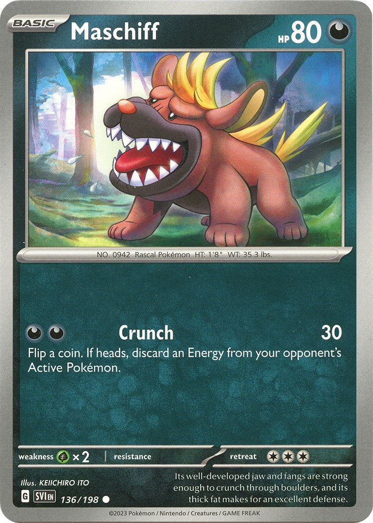 Maschiff - 136/198 [136/198] [Scarlet & Violet Base Set] Reverse Holofoil