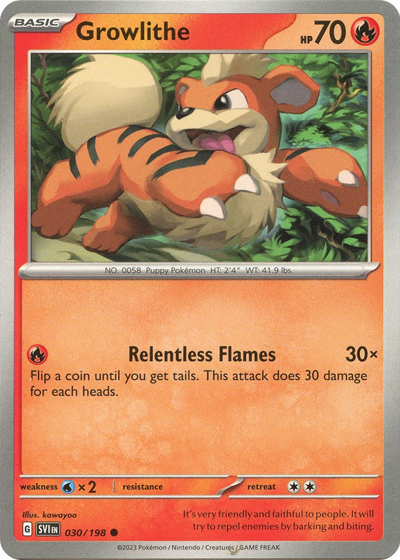 Growlithe - 030/198 [030/198] [Scarlet & Violet Base Set] Reverse Holofoil