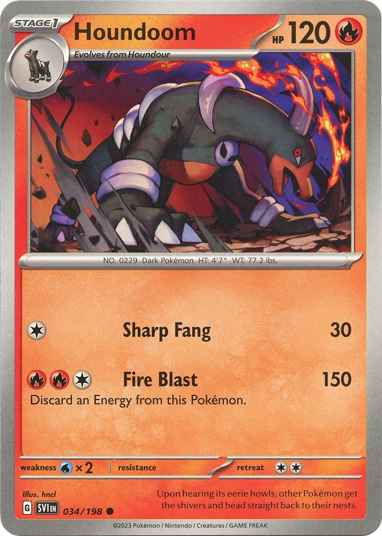 Houndoom - 034/198 [034/198] [Scarlet & Violet Base Set] Reverse Holofoil