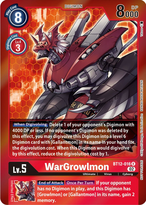 WarGrowlmon (Tamer Party -Special-) [BT12-016 R] [Across Time] Foil