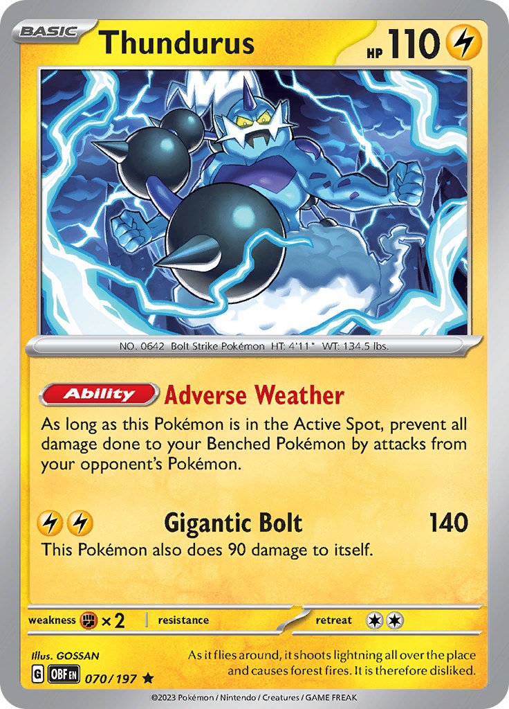 Thundurus [070/197] [Obsidian Flames] Reverse Holofoil