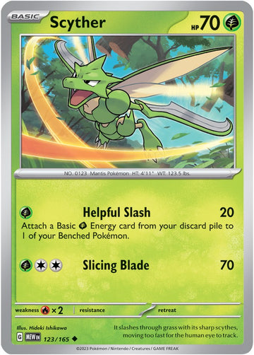 Scyther (123/165) [Scarlet & Violet:  151] Reverse Holofoil