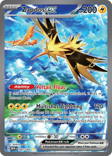 Zapdos ex (202/165) [Scarlet & Violet:  151] Holofoil