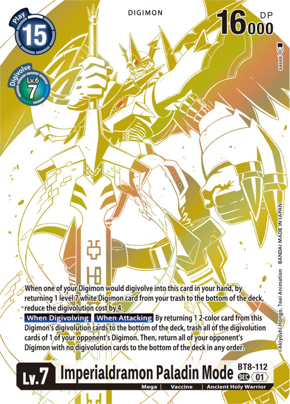 Imperialdramon Paladin Mode (Blast Ace Special Edition) [BT8-112 SEC] [New Awakening] Foil