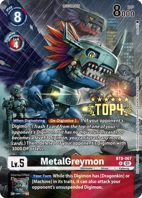 MetalGreymon (Digimon 3-On-3 Top 4) [BT8-067 R] [New Awakening] Foil