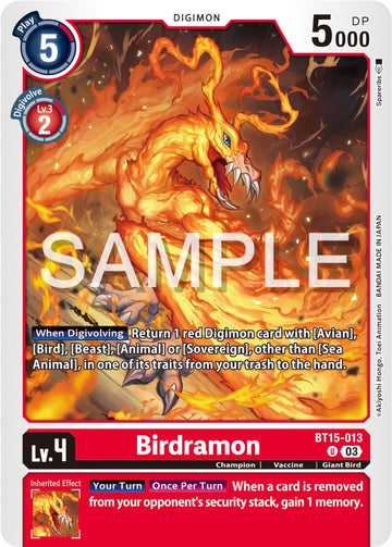 Birdramon [BT15-013] [Exceed Apocalypse] Normal
