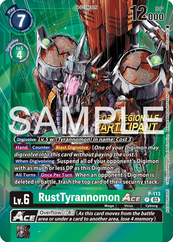 RustTyrannomon ACE - P-113 (2024 Regionals Participant) [P-113 P] [Digimon Promotion Cards] Foil