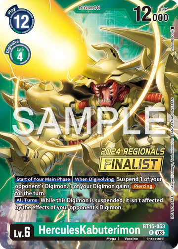HerculesKabuterimon (2024 Regionals Finalist) [BT15-053 R] [Exceed Apocalypse] Foil