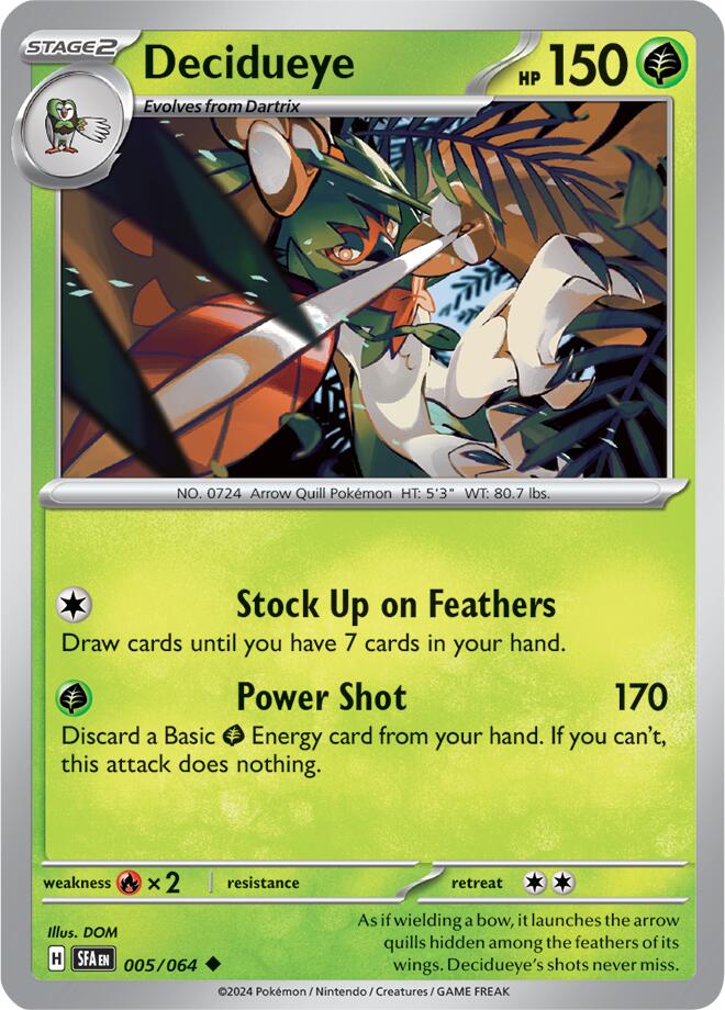 Decidueye [005/064] - (Shrouded Fable) Reverse Holofoil