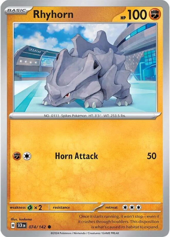 Rhyhorn [074/142] - (Stellar Crown) Reverse Holofoil