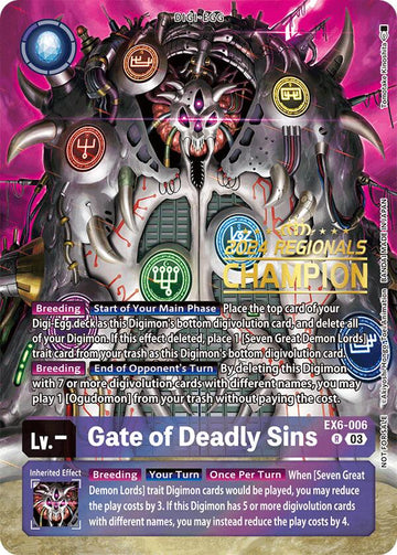 Gate of Deadly Sins (2024 Regionals Champion) [EX6-006 R] [Infernal Ascension] Foil
