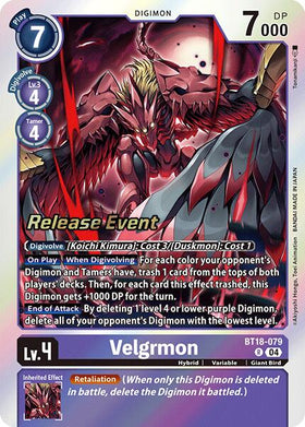 Velgrmon [BT18-079 R] [Release Special Booster 2.0 Celebration Event Cards] Foil