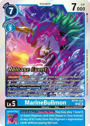 MarineBullmon [BT19-024 R] [Release Special Booster 2.0 Celebration Event Cards] Foil